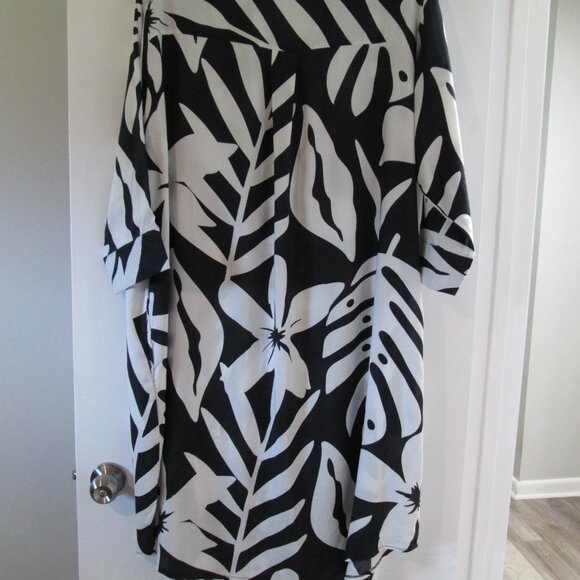 Raviya Plus Size BOHO ME MIDI Cover-up Dress - Navy/White Print - Picture 8 of 10
